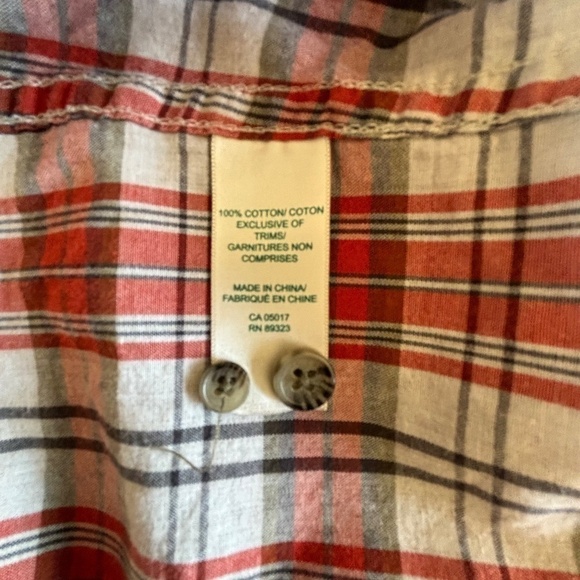 Roots ladies plaid button down cotton long sleeve shirt size L - Picture 10 of 10